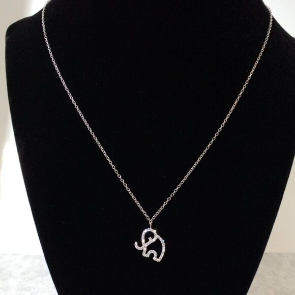 Simulated Diamond CZ Elephant Necklace - Picture 3 of 6